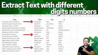 Left, Mid, Right, Len, Find Functions | with Different Digits in Each Item