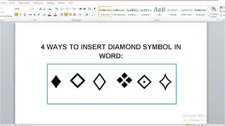 How to type diamond symbol on word and keyboard - Shortcuts and Alt code for diamond symbol