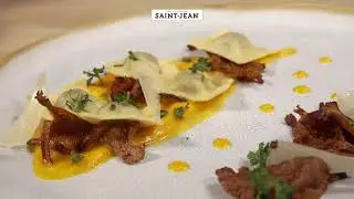 Saint Jean - Recette de pâtes fraîches aux girolles poêlées, purée de potimarron (2021)