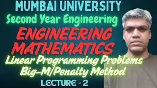 Linear Programming Big-M/Penalty METHOD in Hindi | L.P.P | Engineering Maths | Mumbai University