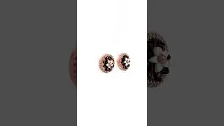 PurpleLuck Rose Gold Floral Stud Earrings