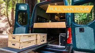 Van Conversion with MASSIVE Pull Out Kitchen!  || Full Van Tour || Levity Vans
