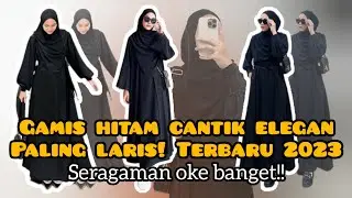 Gamis hitam cantik elegan paling laris! Buat seragam oke banget❕Link shopee di deskripsi box
