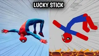Spiderstickman vs Spiderman Funny Moments and Epic Moments / Stickman Dismounting