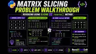 Python List Reversing using Slicing VS reverse() Method | Matrix Slicing: Problem walkthrough