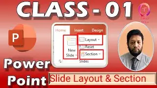 01. MS PowerPoint Tutorial In Bangla || Slides layout & Section  in PowerPoint Presentation.