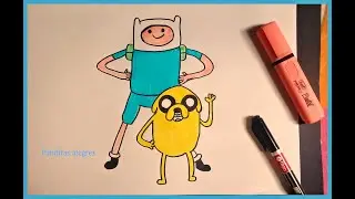 Aprende a dibujar a JAKE y FINN de HORA DE AVENTURA