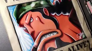 Drawing Wanted Poster of Fisher Tiger - One Piece.