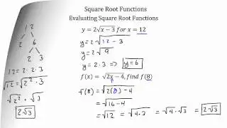 Square Root Functions PT 1