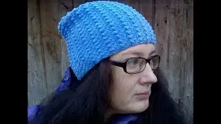 ШАПКА КРЮЧКОМ ИЗ ПЛЮШЕВОЙ ПРЯЖИ/ОБЗОР ГОТОВОЙ РАБОТЫ.