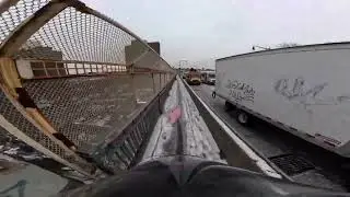 Riding in the Snow NYC Cold day Manhattan to the Bronx-Electric Scooter ride