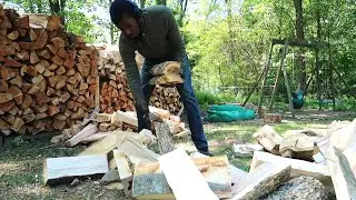 Stacking All of The Red Elm & Maple Firewood
