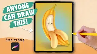Anyone Can Draw This BANANA in Procreate! Illustration Tutorial - Procreate tips for beginners