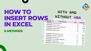 6 Easy Ways to Insert Rows in Excel (Including VBA Automation!) | Step-by-Step Guide