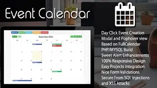 Event Calendar PHP MYSQL Plugin