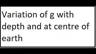 Variation of g with depth and at the center of earth