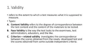 Characteristics of a good test