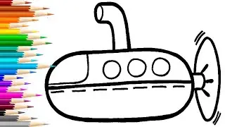 Как нарисовать ПОДВОДНУЮ ЛОДКУ / раскраска для детей / Нарисуй Ка