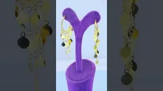 14 Ayar Pullu Sallantılı Altın Küpe