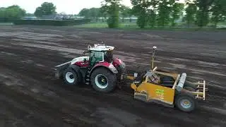 Steyr Terrus 6340 Field leveling Loon Bedrijf W. Huijbregts