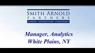 Manager, Analytics | New Job Opportunity | Smith Arnold Partners