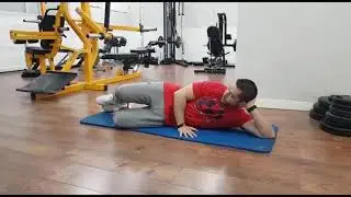 Abducción de cadera tumbado y con piernas flexionadas a 90 grados