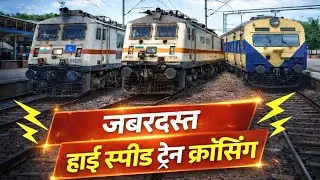 High Speed Back to Back Perfect Crossing Train | Lucknow-Kanpur Section | Full Speed Train In India 