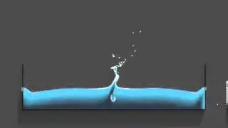 SPH 2D Drop splash with new surface tension model and 2D shading