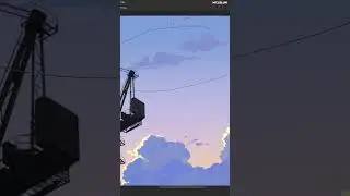 construction crane background art #shorts #animestyle #photoshop  #sunset