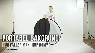Hur fäller man ihop en portabel bakgrund/stor reflexskärm?