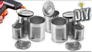 🔊5 TIN IDEAS🔥TIN CAN CRAFTS-FOR HOME♻ RECYCLING IDEAS