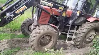 MTZ-82 power with trees from the forest 2017