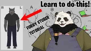 How to DRAW a FURRY VTUBER - Tutorial + Free Guide Base