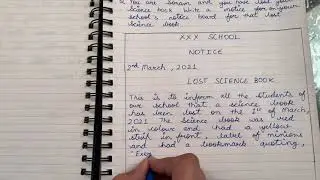 Notice Writing in English |Write a notice writing for a lost Science book | KEEP LEARNING INITIATIVE