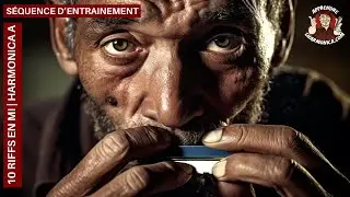 Séquence d'entrainement | 10 riffs de blues en Mi | Harmonica A