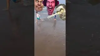 skibidi toilet attack at beach