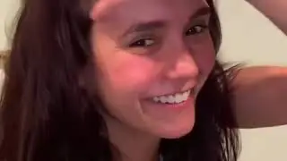 Nina dobrev Don't drink and do shit to your hair y'all lol