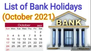 Bank holidays in October 2021