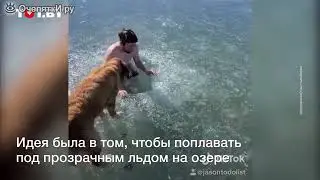 Чуть не погиб под льдом.
