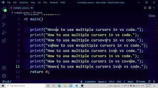 How to use multiple cursors in vs code (3 types of multiple cursors)