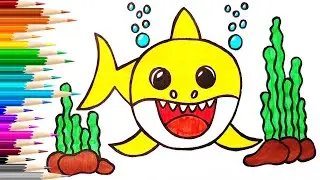 Как нарисовать АКУЛЕНКА / Мультик раскраска Baby Shark / Нарисуй Ка