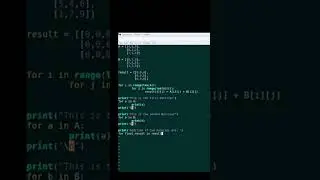 Addition of 2 matrices| #python | #automation | #devops | #python | #linux | #reels | #ai | #maths |