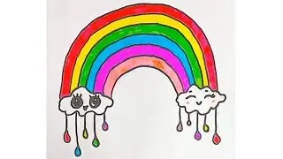 Рисуем радугу🌈|рисунки для детей| Лёгкие рисунки фломастерами|
