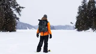 Snowshoeing with the wandrd prvke camera bag