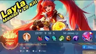 MANIAC + 20 KILL _ Gameplay Layla Terbaru _ Hero Saber Tidak Bisa Berkutik Mobile Legends #mlbb