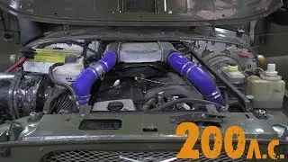 UazTech: Installation of om606 Turbodiesel!, on UAZ 469 with gearbox and transfer case Nissan Pat...