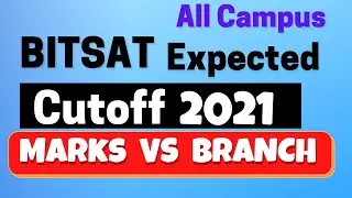 Bitsat Expected cutoff 2021 Marks vs Branch #bitsat #bitsat2021 Counselling #cutoff