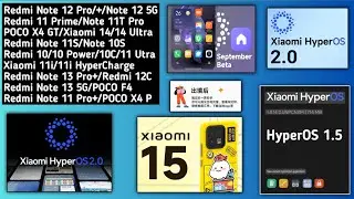 HyperOS 2.0 Confirm/HyperOS 1.5 India/Redmi Note 11/12/13/Redmi 10/10C/12/12 5G/2.0 Launcher/A15