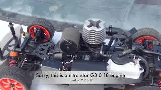 HPI Nitro RS4-3 Drift car first run after long term storage and overview.