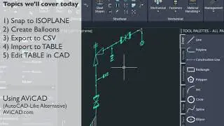 ISO Piping Tables and BOM (CSV Import/Export )